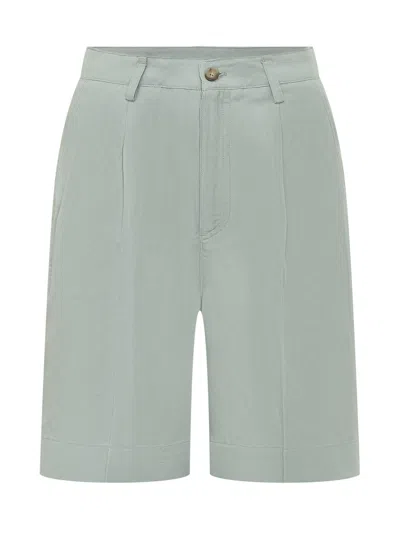 Woolrich Classic Bermuda Shorts With Button Closure In Green