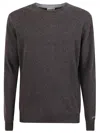 Woolrich Classic Brown Wool Crew Neck Sweater In Gray
