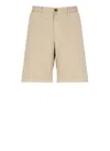 Woolrich Belt Loops Cotton Shorts In Neutral