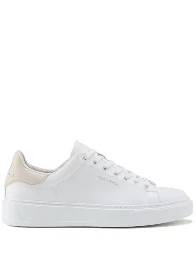 Woolrich Cloud Court Leather Sneakers In White