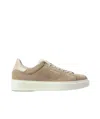 Woolrich Beige Suede Sneakers With Contrasting Heel In Multi