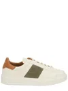 Woolrich Low-top Sneakers With Olive Suede Accents And Tan Leather Detailing In Neutral