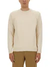 Woolrich Classic Crew Neck Choker With Raglan Sleeves In Neutral