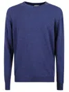 Woolrich Classic Crew Neck Sweater In Soft Wool In Blue