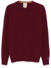 Woolrich Classic Crew Neck Wool Sweater In Deep Burgundy In Red