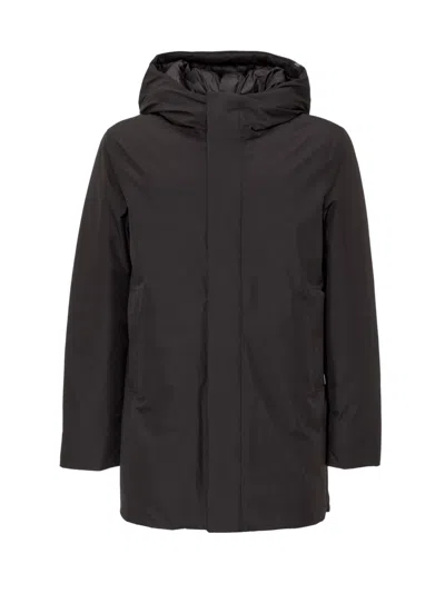 Woolrich Classic Down Jacket With Hood In Nero