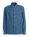 Woolrich Classic Indigo Shirt Man Shirt Slate Blue Size L Cotton