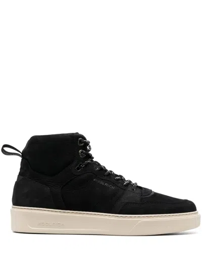Woolrich Classic Low-top Suede Sneakers In Black