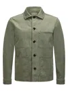 Woolrich Classic Olive Green Buttoned Chore Jacket In Green