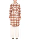 Woolrich Checked Coat In Blue