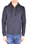 Woolrich Classic Zip-up Hoodie In Deep Blue Cotton In Gray