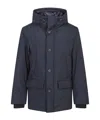 Woolrich Waterproof Nylon Parka With Duck Down Padding In Blue