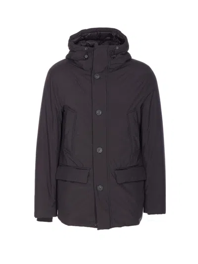 Woolrich Arctic Parka With Hood And Pockets In Black