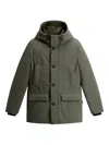 Woolrich Hooded Button-fastening Padded Jacket In Black