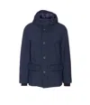 Woolrich Waterproof Nylon Parka With Duck Down Padding In Blue