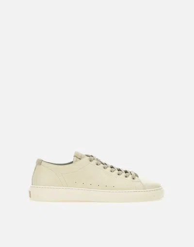 Woolrich Cloud Court Textured Leather Sneakers In White
