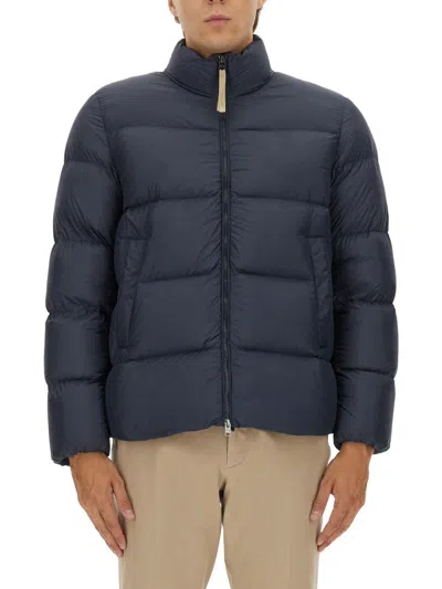 Woolrich Cloud Down Jacket In Microfiber In Blue