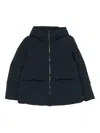Woolrich Cloud Down Jacket In Stretch Nylon With A Matte Finish In Blue