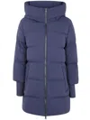 Woolrich Cloud Down Jacket In Stretch Nylon With A Matte Finish In Blue