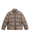 Woolrich Short Puffer Jacket With High Collar In Brown