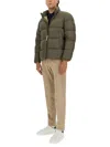 Woolrich High Collar Long Sleeve Puffer Jacket In Green