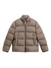 Woolrich Short Puffer Jacket With High Collar In Brown