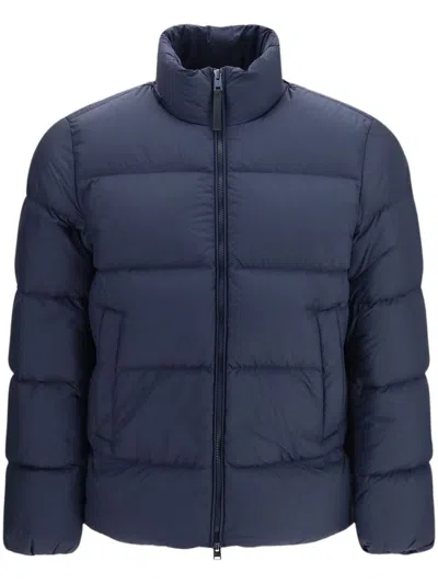 Woolrich Cloud Eagle Quilted Down Jacket In Blue