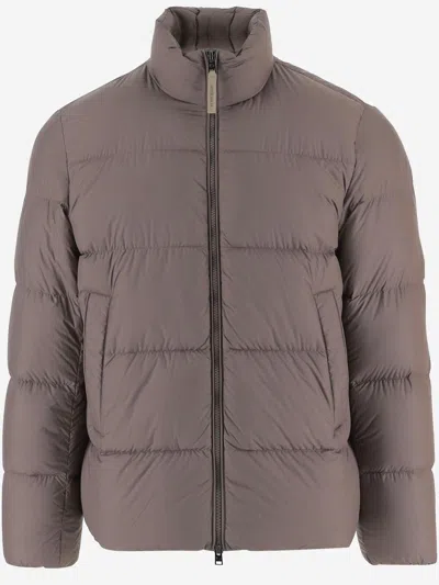 Woolrich Cloud Eagle Quilted Jacket In Brown