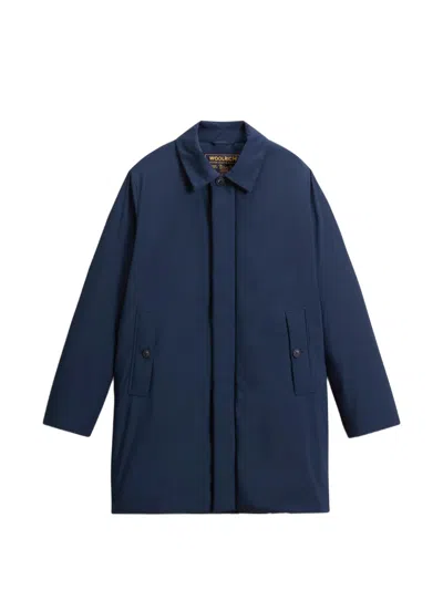 Woolrich Cloud Lamar Single-breasted Coat In Blue