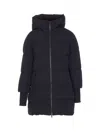 Woolrich Cloud Down Jacket In Stretch Nylon With A Matte Finish In Black