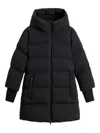 Woolrich Tailored Black Coat With Traditional Collar In Blue