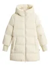 Woolrich Cloud Down Jacket In Stretch Nylon With A Matte Finish In Neutral
