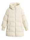 Woolrich Cloud Down Jacket In Stretch Nylon With A Matte Finish In White