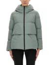 Woolrich Quilted Hooded Long Sleeve Jacket In Green