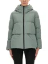 Woolrich Quilted Hooded Long Sleeve Jacket In Green