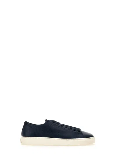Woolrich Cloudcourt Leather Sneakers In Navy