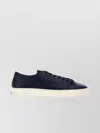 WOOLRICH CLOUDCOURT LEATHER SNEAKERS WITH LOGOED RUBBER SOLE