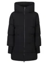 Woolrich Madison Hooded Oversized Coat In Black