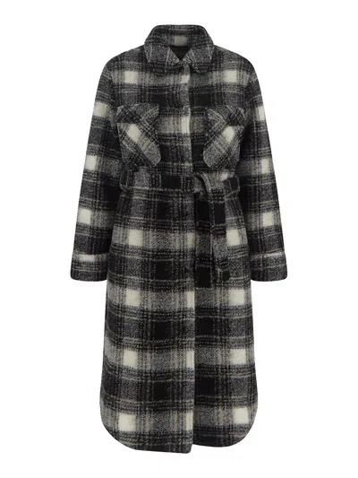 Woolrich Women's Check Print Coat In Black