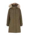 Woolrich Dark Green Polyester Coat In Brown
