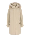 Woolrich Fur-trimmed Hooded Coat In Neutral