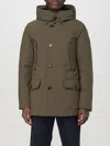 Woolrich Feather Down Padded Parka With Concealed Hood In Grün