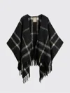 Woolrich Brushed Check-pattern Cape In Black