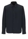 Woolrich Overshirt With Chest And Front Zip Pockets In Blue