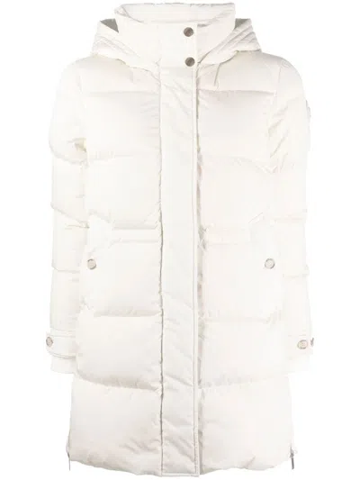 Woolrich Alsea Feather-down Hooded Parka Jacket For Women In Tan In Beige