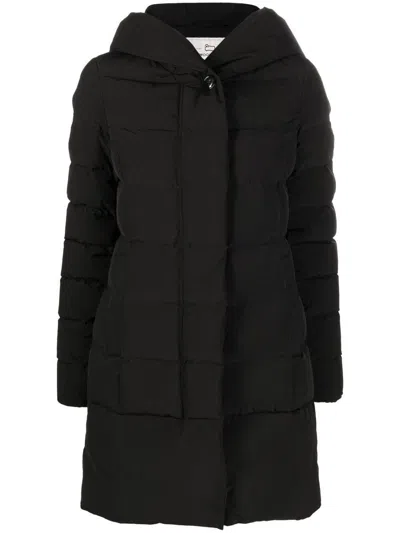 Woolrich Hooded Cotton-padded Suit In Black