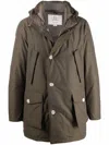 Woolrich Protective Hooded Parka With Multiple Pockets In Green