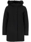 Woolrich Black Stretch Polyester Firth Down Jacket In Black