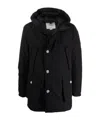 Woolrich Navy Blue Cotton Blend Down-filled Parka In Black