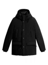 Woolrich Hooded Button-fastening Jacket In Black